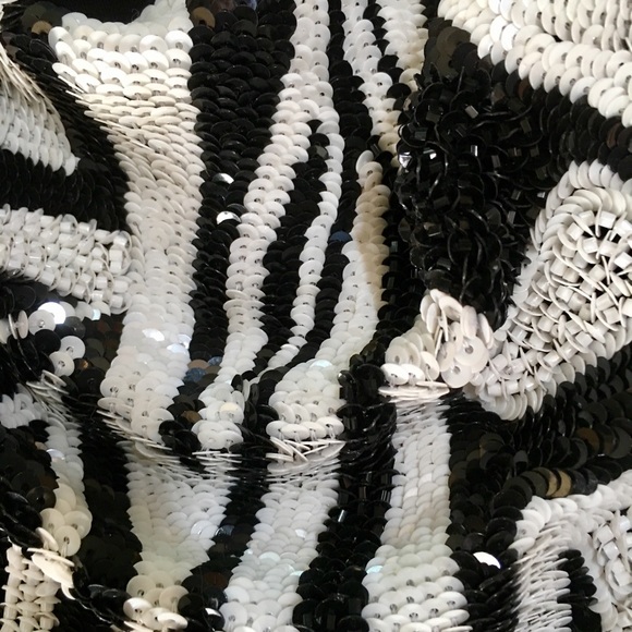 Hand beaded collar necklace using sequins on silk - Picture 2 of 2